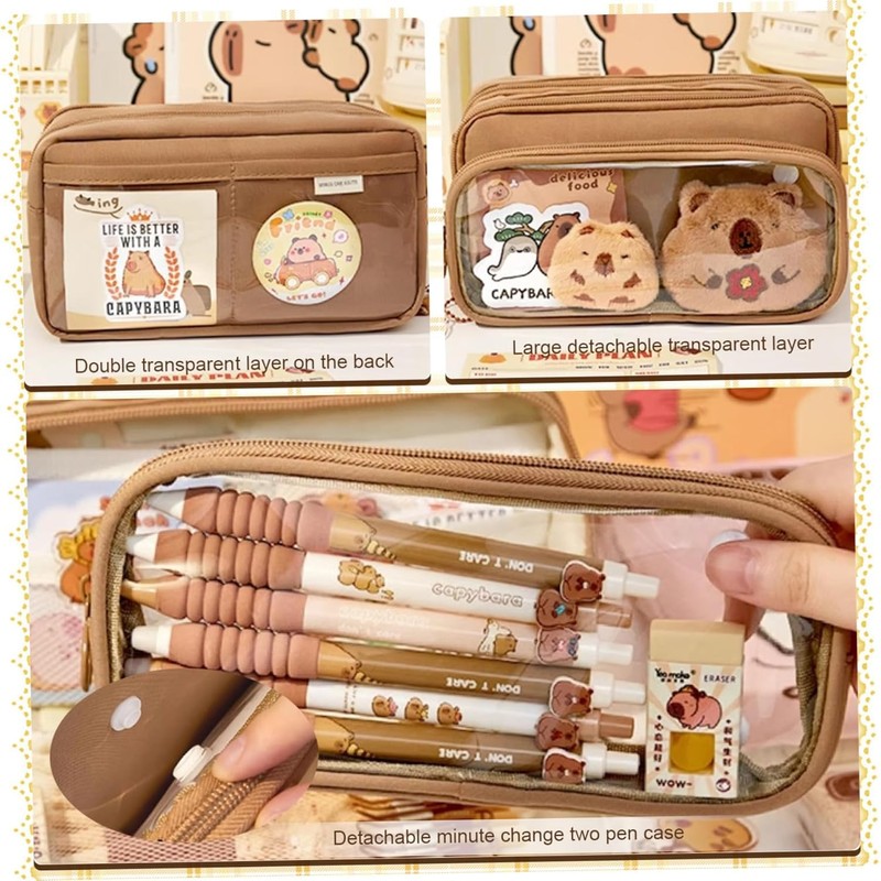 Estuche para lápices de Capibara, Bonito Estuche para Lápices de