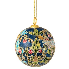 Value Arts Handmade Cloisonne William Morris Strawberry Thief Ball Ornament