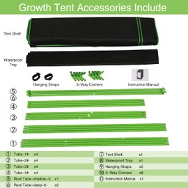Groworld Grow Tent, 60''x60''x80'' Greenhouse Grow Tent High Reflective 600D Mylar Hydroponic Grow Tent with Observation Windows and Removable Floor Tray for Indoor Plant Growing (from Texas)