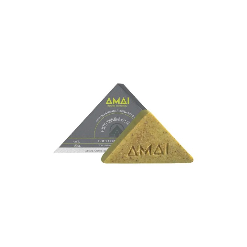 AMAI Jabón Corporal Exfoliante de Romero y Menta 90 g