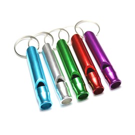 Kisangel Aluminum Whistles 6 Pack Whistles for Outdoor Adventures Hiking Emergency Tools Compact Size Keychain Random Color