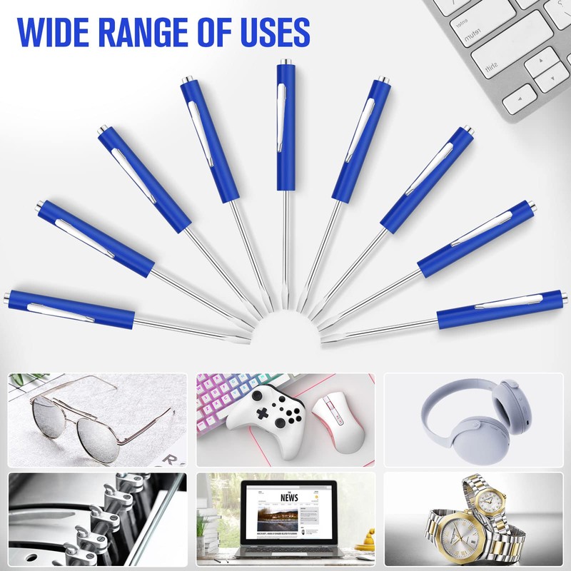 Minatee 30 Pcs Pocket Screwdriver Mini Tops and Pocket Clips