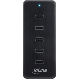 InLine 5-Port USB-C PowerHub, kompakte Ladegerät-Erweiterung für USB-C, intelligente Energieverteilung mit Power Delivery, max. 100W, 31515D