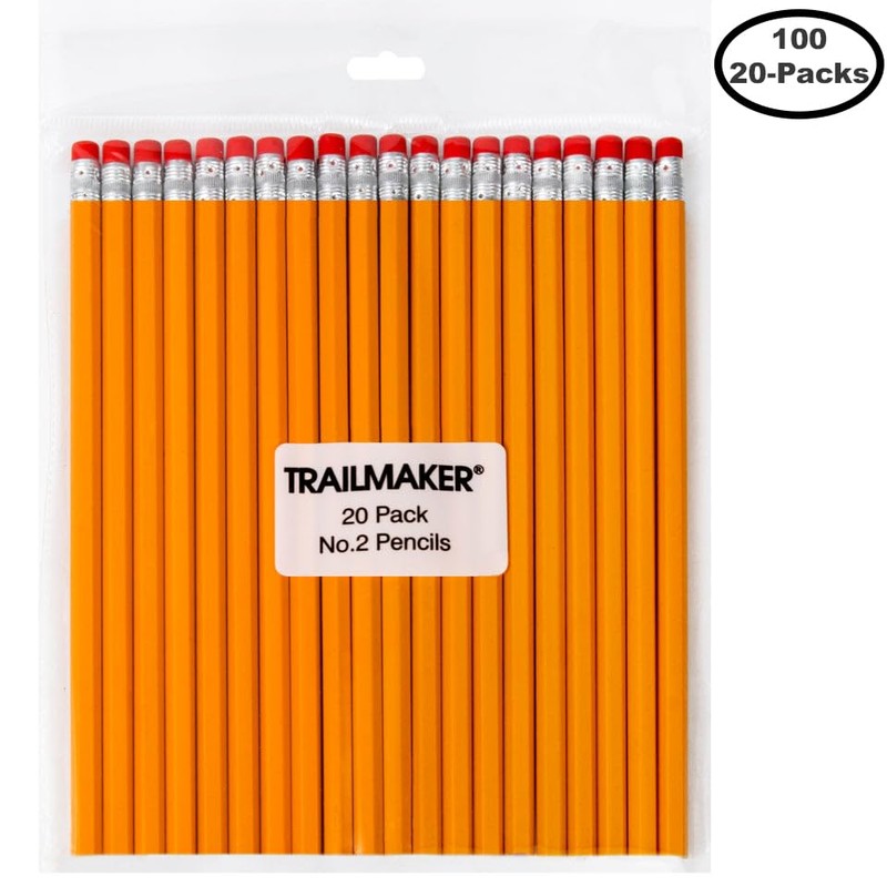 Trail maker Unsharpened Yellow Pencils in Bulk for School, Office