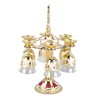 6Pcs Chinese Chalice Retro Style Zinc Alloy Glass Embossed Flower