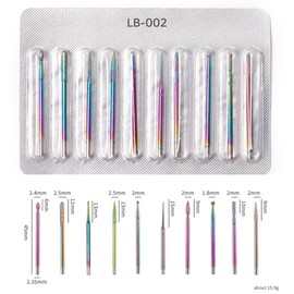 10 pcs Broca de diamante para uñas, fresa rotativa para manicura, carburo, herramienta eléctrica para manicura, cutícula y pedicura (LB-002, silver)