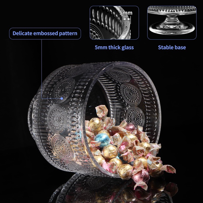 MOLIGOU Glass Trifle Bowl, 110 oz Trifle Bowl with Pedestal,