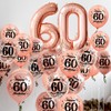 60th Birthday Balloons,15 Pcs Rose Gold Party Decorations with Happy