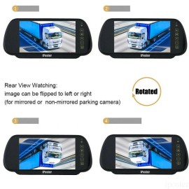 iPoster 7" Touch Button Car Rear View Mirror Monitor Backup Camera 12-24v Motorhome Van