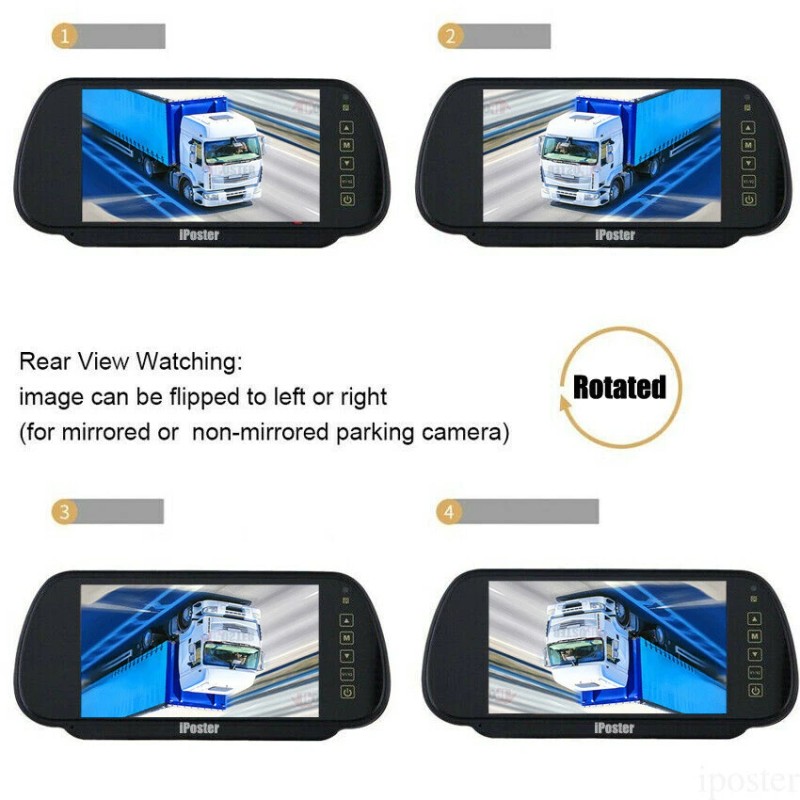 iPoster 7" Touch Button Car Rear View Mirror Monitor Backup