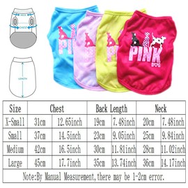 TENGZHI 4Pack Pet Dog Vest Print Breathable Summer Cotton Sleeveless T-Shirt Small Dogs Cat Shirts Clothes