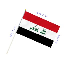 10 PCS Handheld Iraq Flag,8.5×5.5 Inch Hand Held Mini Iraqi Flags Banner For Indoor Outdoor Parade Waving The Tlag and Shouting