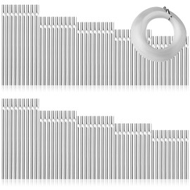 sansheng 90pcs (5 Different Length) Wind Chime Tubes for Home Garden Outdoor Hanging Decorations, Tone Empty Tubes with Wind Chime line 150 Yards(Silver)