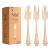 FOOGO Green 100pcs Elegant Disposable Wooden Forks, FSC® Certified, 100x