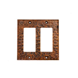 Premier Copper Products SR2 Copper Double Ground Fault/Rocker GFI Switch Plate Cover, Oil Rubbed Bronze