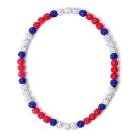 Baseball Necklace 16in/19in/22in Baseball Bling Drip Necklaces Rhinestone Clay Beaded Chain Necklace for Men Cool Sports Jewelry for Players Lovers (22in, Royal blue)