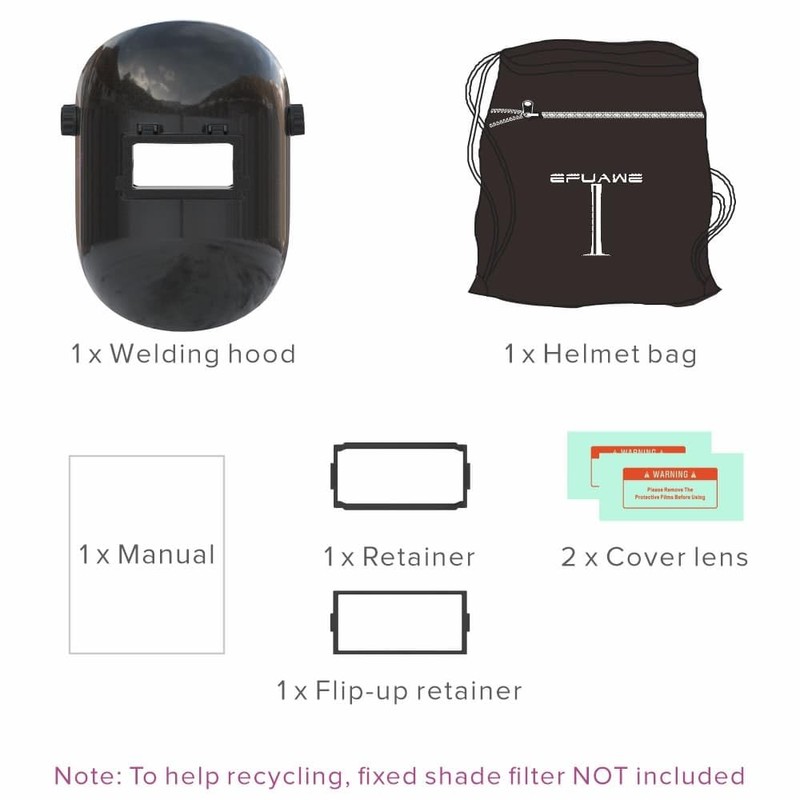Tefuawe Black Flip Up Chopped Fiberglass Sugar Scoop Welding Helmet,