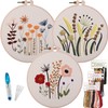 3 Sets of Beginner Embroidery Kits, Embroidery Starter Kits, Adult