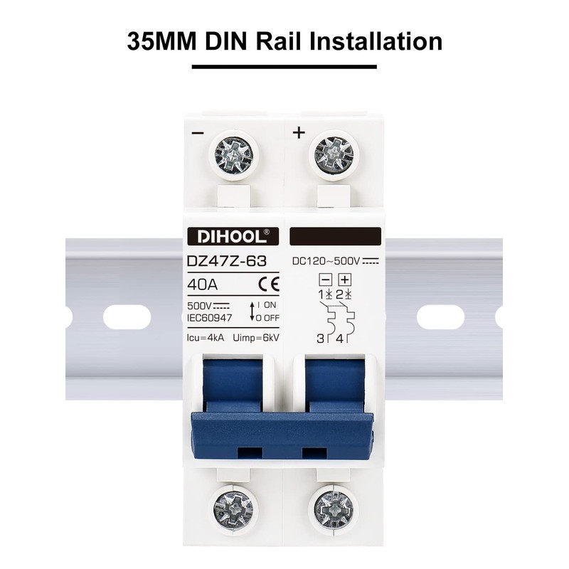 DIHOOL 2P 40 amp Solar DC Isolator Switch DC Miniature