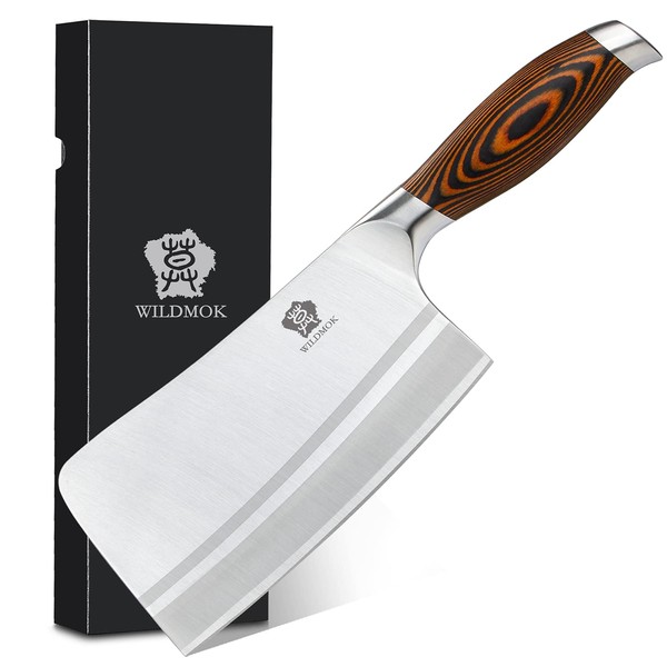 WILDMOK Butcher's Knife – Kitchen Bone Cleaver Knife 18 cm – High Carbon German Knife with Ergonomic Pakkawood Handle