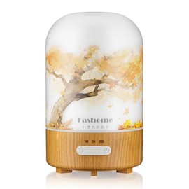 Essential Oil Diffuser with Remote Control, 6 in 1 Ultrasonic Aromatherapy Fragrant Oil Humidifier Vaporizer, Timer and Auto-Off Safety Switch Brown (Autumn-Frankincense)