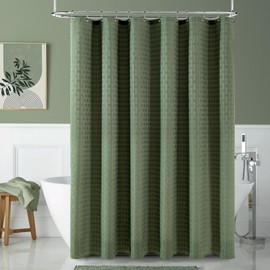 PANGSINNE Sage Green Shower Curtain for Bathroom Heavy Duty 78 Inch Shower Curtain Set for Bathroom, Water Repellent 230GSM Neutral Fabric Shower Curtains with 12 Metal Hooks, 72Wx78H