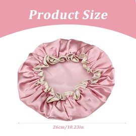 3 Pcs Bath Caps, Double Layers Waterproof Shower Caps, for All Hair Lengths Women Curly Natural Hair Head Cover(Pink+Blue+Bean Paste Powder)