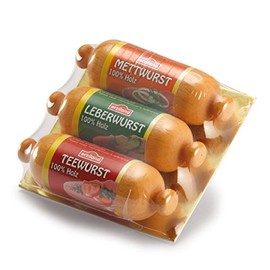 Erzi 15045 Würstchen zum Streichen aus Holz, Kaufladenartikel für Kinder, Rollenspiele