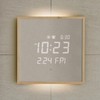 mooas Wooden Frame LED Silent Wall Clock with Remote, Backlit