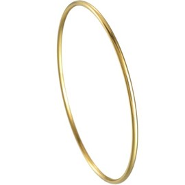 Jude Jewelers 2mm Width Stainless Steel Classic Plain Simple Stackable Bangle Bracelet (Gold)