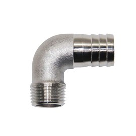 Beduan Stainless Steel Elbow 1" Hose Barb x 3/4" Male NPT Home Brew Pipe Fitting