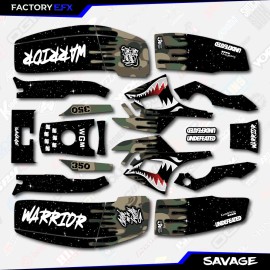 Factory EFX Woodland Savage Camo Racing Fender Graphics Kit fits Yamaha Warrior 350 Decals