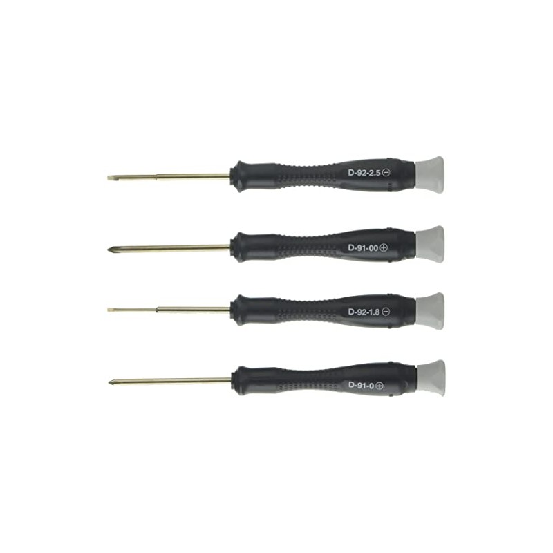 HOZAN ESD Precision Screwdriver Set D-91-00/D-91-0/D-92-1.8/D-92-2.5, 4-Piece Set D-912