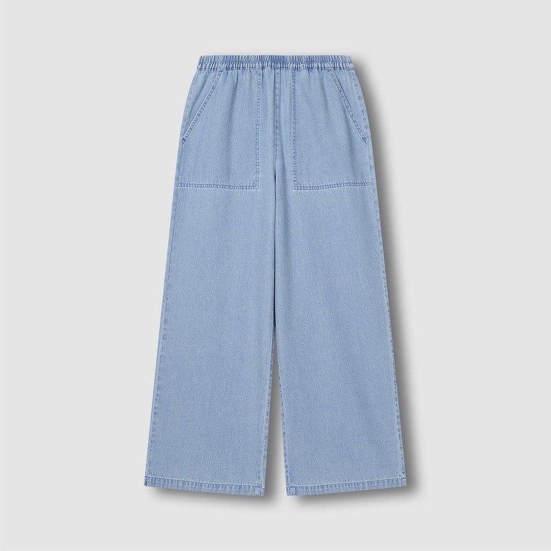 JAJU [JAJU] Women's Distressed Denim Wide Pants (Choose 1 of