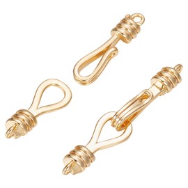Beebeecraft 1 Box of 10 S Hook Clasps, 18 Carat Gold-Plated S Shaped Hook Connectors, Wire Hangers, Accessories for Making DIY Jewellery, Necklaces, Bracelets