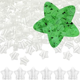 Kenning 500 Pcs 13mm Star Pony Beads Glow in The Dark Beads White Glow Star Beads Plastic Beads with Large Hole Beading Supplies for DIY Hair Braiding Necklace Wristbands Jewelry Craft Making