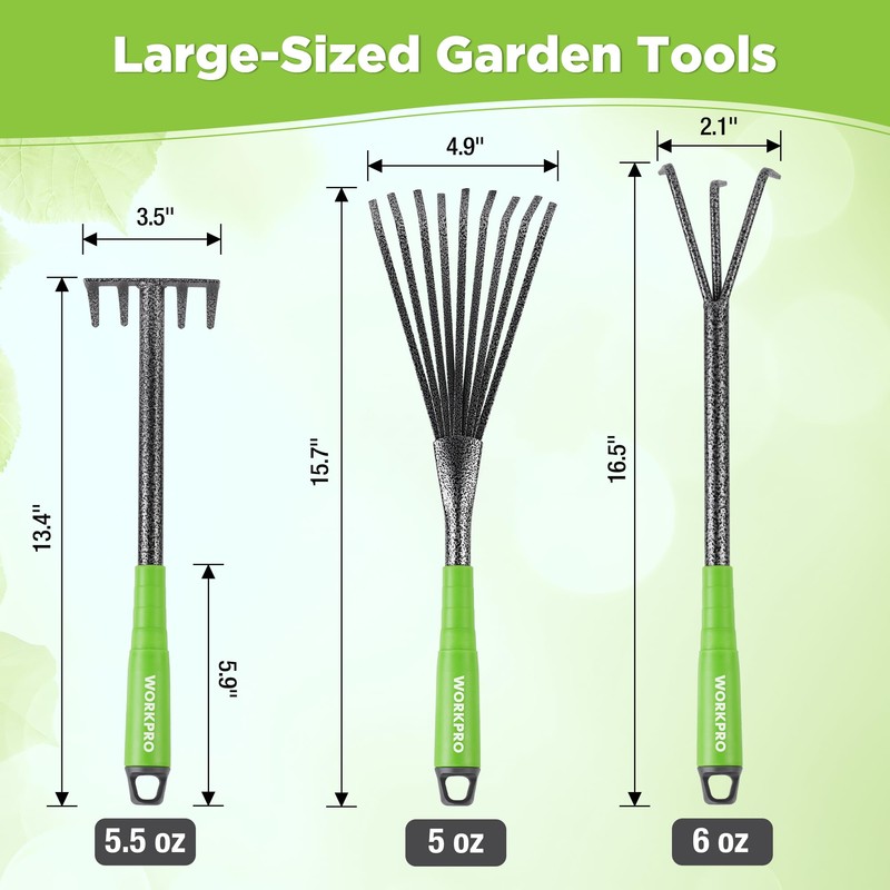 WORKPRO 6-Piece Garden Tool Set, Heavy Duty Gardening Hand Tools