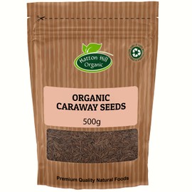 Organic Caraway Seeds 500g by Hatton Hill Organic | Whole, Aromatic, Perfect for Baking, Cooking, and Seasoning