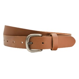 Ab-BELT & BAG SDS-02 Women's Leather Belt, Jeans Leather Belt, 3 cm, Cognac