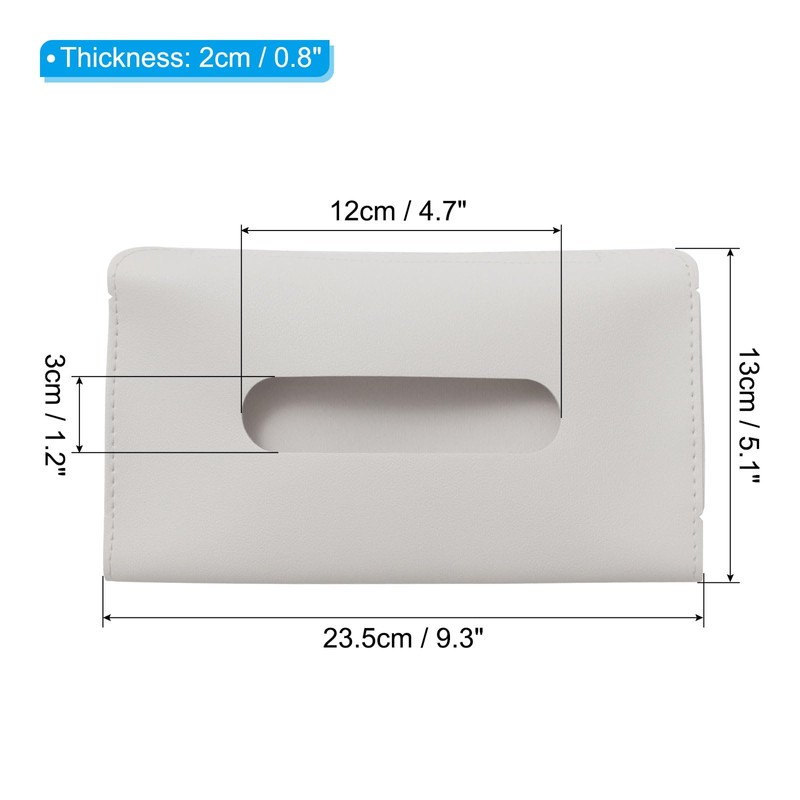 PATIKIL Car Tissue Holder, PU Leather Rectangle Napkin Paper Towel