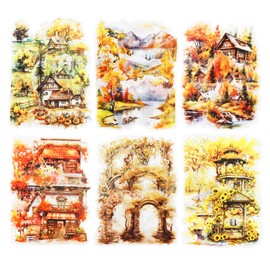 AuriicLeaf Winter Scenery Sticker Set, 60PCS Large PET Stickers for Scrapbooking, Journaling, DIY Crafts, and Art Supplies