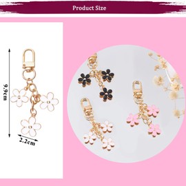 AGEN KGEN Cute Flower keychains for Women, Aesthetic Keychain Charms, Bag ＆ Purse Charms for Handbags ＆ Backpacks Accessories