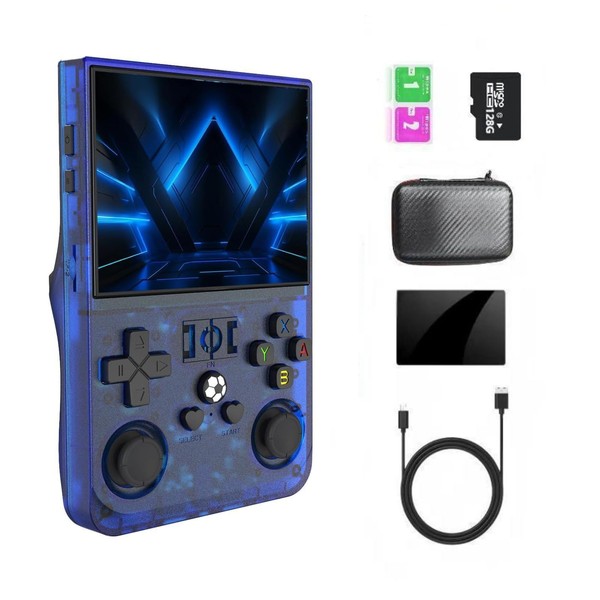 r36pro Retro Handheld Game Console Linux System 128G 20000+ Game,Portable