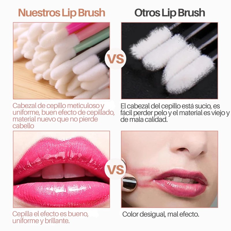 Lip Brush Desechable Para Pestañas Labios Microblanding (50 pz)- Brochas