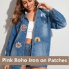 Cosmeria 16 Colourful Iron-On Patches Set with Boho Designs, Versatile