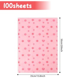 Valentines Tissue Paper,Pink Tissue Paper,100pcs Tissue Paper for Gift Bags,Heart Tissue Paper,Tissue Paper Bulk,Tissue Paper for Crafts,Wedding Party,Birthday Decor,Flower Wrapping 13.8 X 19.6 Inch