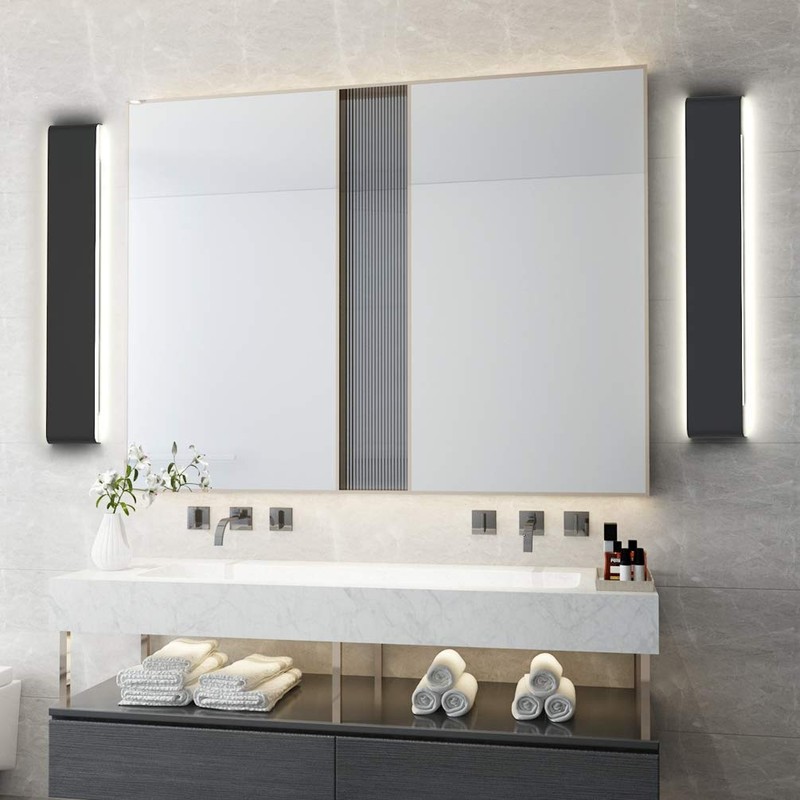 Aipsun 32.6 inch Modern Black Vanity Light Fixtures LED Black