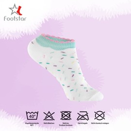 Footstar Children's Sneaker / Trainer Socks 8 Pairs Beautiful Colours and Designs for Boys and Girls - Pastel mix., size: 35-38