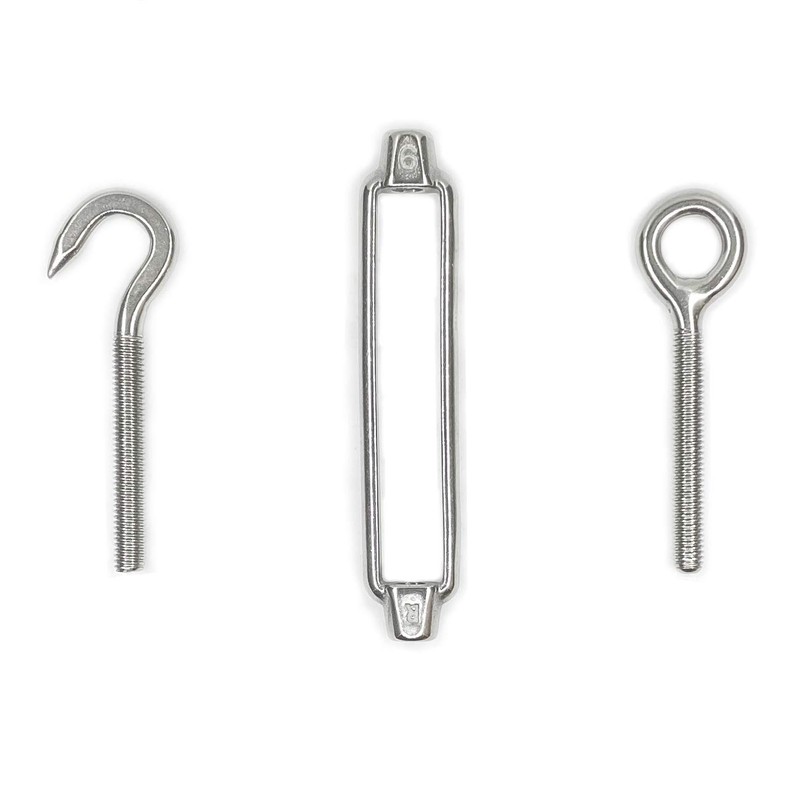 HEVERP M6 Stainless Steel Hook & Eye Turnbuckle, O to