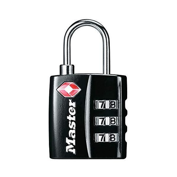 Master Lock 4680DBLK TSA-Approved Luggage Lock 1-3/16-in. Wide Black